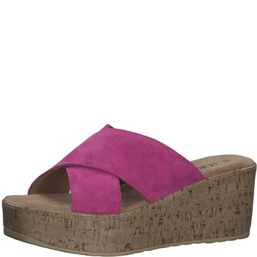s.Oliver Damen Pantoletten aus Leder Plateau, Rosa (Pink), 39 EU im Sale